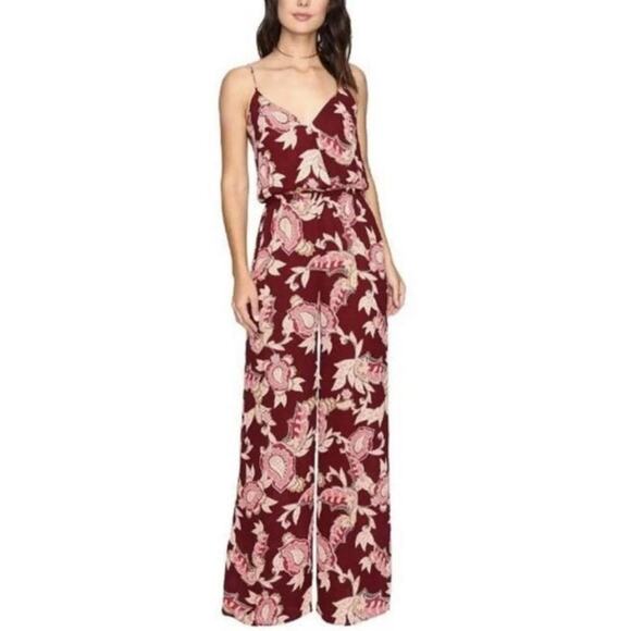 NWT NEW Show Me Your Mumu Jagger Burgundy Paisley Jumpsuit Size M